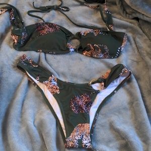 Green leopard bikini